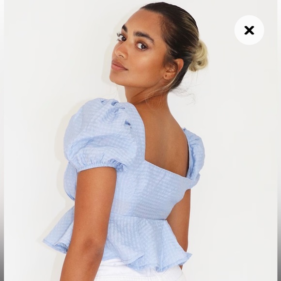 Button Up Puff Sleeve Blouse - Picture 3 of 4